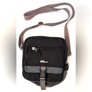 The Red Face Black Sling Crossbody Bag Purse with Adjustable Strap and Poackets